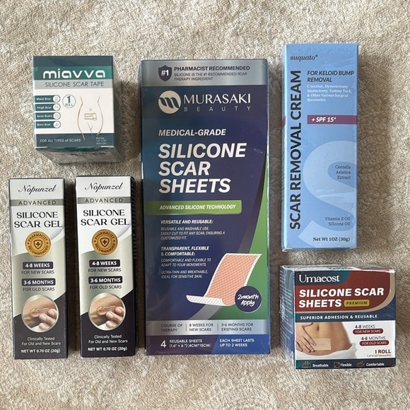 Brand New Lot of Silicone Scar Tape Sheets Advanced Treatment Scar Gel Cream